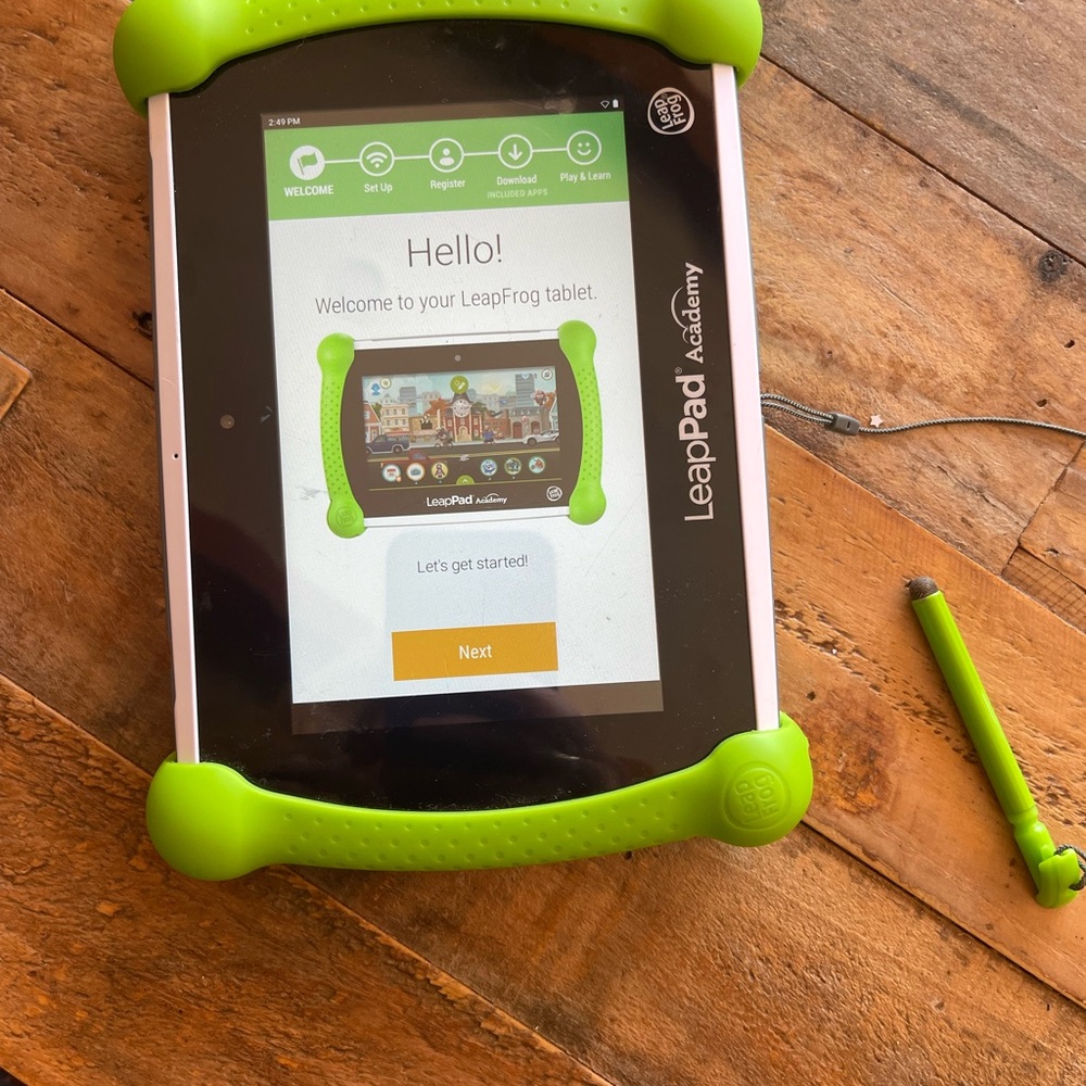 Green Tablet with Stylus
